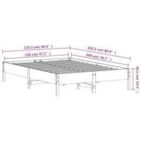 Bedframe massief grenenhout wit 120x200 cm - thumbnail