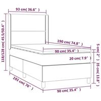 Boxspring met matras fluweel zwart 90x190 cm - thumbnail