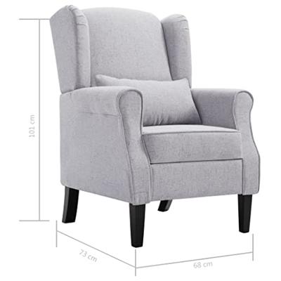 Fauteuil stof lichtgrijs Fauteuil stof lichtgrijs