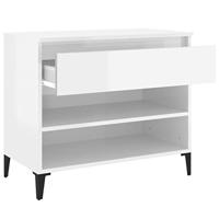 Schoenenkast 70x36x60 cm bewerkt hout hoogglans wit - thumbnail