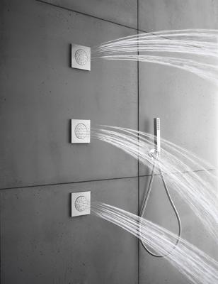 Bodyjet Hotbath Mate Twist Inbouw Massage Kantelbaar Vierkant Geborsteld Nikkel