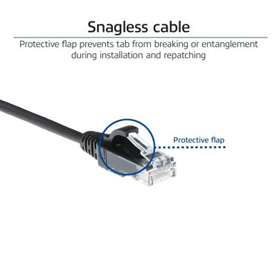 ACT DC9901 LSZH U/UTP CAT6 Datacenter Slimline Patchkabel Snagless | RJ45 Connectoren | Zwart | 1 meter