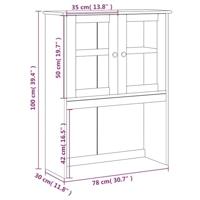 Opzetkast VIGO 78x30x100 cm massief grenenhout wit - thumbnail