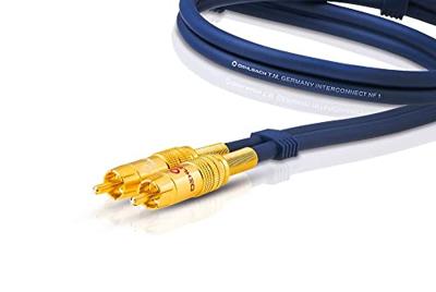 Oehlbach NF 1 Master Cinch Audio Aansluitkabel [2x Cinch-stekker - 2x Cinch-stekker] 10.00 m Blauw Vergulde steekcontacten
