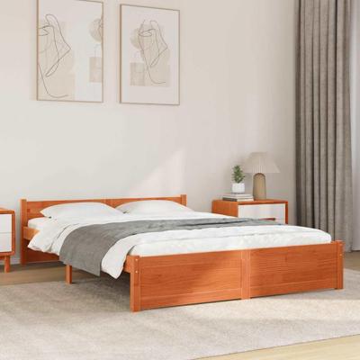 Bedframe Wasbruin 160 x 200 cm Massief grenenhout