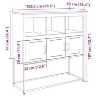 Dressoir 100,5x39x107 cm staal wit - thumbnail