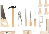 Small Foot houten speelgoedwerkbank blauw met accessoires - thumbnail