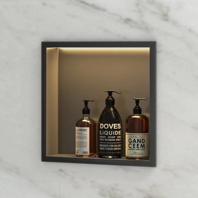 BWS Inbouwnis | Lucio | met LED Verlichting | 30x30x7cm | Mat Zwart BWS Inbouwnis | Lucio | met LED Verlichting | 30x30x7cm | Mat Zwart