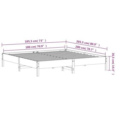 Bedframe massief grenenhout wasbruin 180x200 cm Bedframe massief grenenhout wasbruin 180x200 cm