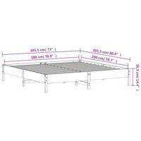 Bedframe massief grenenhout wasbruin 180x200 cm - thumbnail