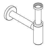 Grohe Universeel design sifon 1 1/4 inch met muurbuis en roset Chroom - thumbnail