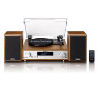 Hifi-stereosysteem met platenspeler, DAB+/FM-radio en Bluetooth® Wood - thumbnail
