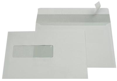 Gallery enveloppen ft 156 x 220 mm, venster links, stripsluiting, binnenzijde grijs, 500 stuks Gallery enveloppen ft 156 x 220 mm, venster links, stripsluiting, binnenzijde grijs, 500 stuks