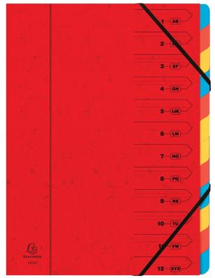 Exacompta Sorteermap 12-delig, rood