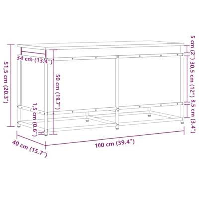 Opbergbox met deksel 100x40x51,5 cm bewerkt hout sonoma eiken