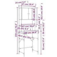 Wasmachinekast 68x48,5x194 cm sonoma eikenkleurig - thumbnail
