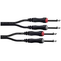 Cordial 14844 Jackplug Audio Aansluitkabel [2x Jackplug male 6,3 mm (mono) - 2x Jackplug male 6,3 mm (mono)] 1.50 m Zwart PVC-mantel, Tweelingkabel - thumbnail