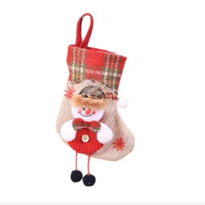 2 PC'S mini kerst kousen geschenk zakken kerstversiering voor Home Festival Party (sneeuwpop stijl)