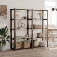 VidaXL Opbergrek 5-laags 170x38x170 cm massief grenenhout zwart - thumbnail