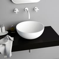 Opbouw Waskom Ideavit Solidthin 32x32x12.5 cm Solid Surface Mat Wit Ideavit - thumbnail