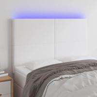 Hoofdbord LED 144x5x118/128 cm kunstleer wit - thumbnail