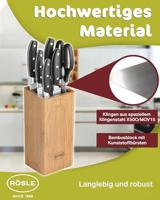 Messenblok, 5 Messen, 1 Schaar, Bamboe - Rösle | Cuisine - thumbnail