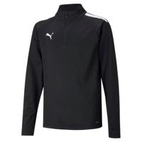 PUMA teamLIGA Trainingstrui 1/4-Zip Kids Zwart Wit - thumbnail