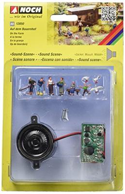 NOCH 0012850 H0 Op de boerderij figuren Kant-en-klare module, Scène met geluid