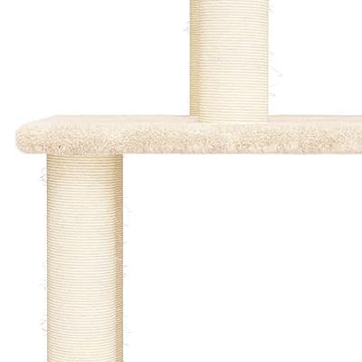 Kattenmeubel met sisal krabpalen 149 cm crmekleurig - thumbnail
