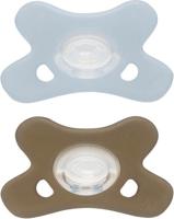 Difrax Fopspeen Natural 0-6m 2pack Blauw/grijs - thumbnail