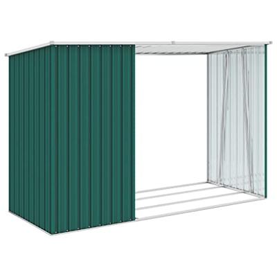 Brandhoutschuur 245x98x159 cm gegalvaniseerd staal groen Brandhoutschuur 245x98x159 cm gegalvaniseerd staal groen