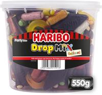 Haribo snoepgoed Drop mix gekleurd, emmer van 550 g - thumbnail