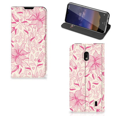 Nokia 2.2 Smart Cover Pink Flowers Nokia 2.2 Smart Cover Pink Flowers