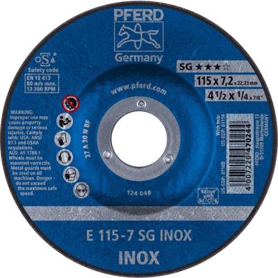 PFERD TOOLS 62211623 Sg Inox Afbraamschijf gebogen Diameter 115 mm Boordiameter 22.23 mm 10 stuk(s)