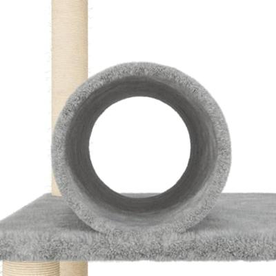 Kattenmeubel met sisal krabpalen 136 cm lichtgrijs - thumbnail