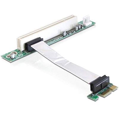 Delock 41856 Riser Card PCI Express x1 > 1 x PCI met flexibele kabel 9cm links insteken