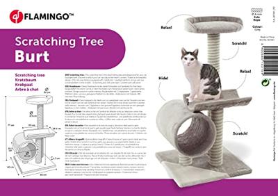 FLAMINGO kattenmeubel burt 40x40x77 cm grijs