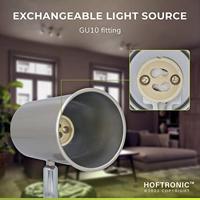Riga - LED plafondlamp - 12 Watt 1035 Lumen - 3 spots - 4000K Neutraal wit - Draaibaar en dimbaar - GU10 - Kantelbaar - Plafondspot - IP20 Voor binnen - RVS - thumbnail