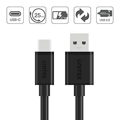UNITEK USB KABEL USB-A - USB-C 25CM, Y-C480BK
