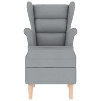 Fauteuil met voetenbankje stof lichtgrijs - thumbnail