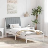 Bedframe met hoofdeinde Wit 75 x 190 cm Stof - thumbnail