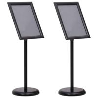 A3 Pedestal Poster Stands 2 stuks Zwart Aluminium Legering - thumbnail