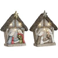 Kerststal set Home ESPRIT Groen Grijs Magnesium 27,5 x 10,5 x 34,5 cm (2 Stuks) - thumbnail