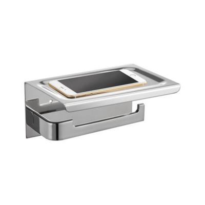 Best Design Toiletrolhouder met Telefoonplankje 18x12 cm Chroom - Toiletrolhouder Met Telefoonplankje 18x12 cm Chroom (zonder Telefoon)