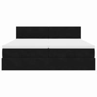 Ottoman bed met matrassen en LED's 180x200cm fluweel zwart - thumbnail