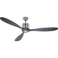 CasaFan AEROPLAN ECO 132 BN-SW Flügel Massivholz schwarz Plafondventilator 27 W (Ø x h) 132 cm x 310 mm Chroom (geborsteld) Met afstandsbediening, Timer, Met - thumbnail