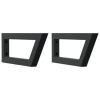 VidaXL Wandbeugels voor wasbak 2 st trapezium staal zwart - thumbnail