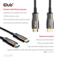 club3D CAC-1392 HDMI Verlengkabel [1x HDMI-stekker - 1x HDMI-stekker] Zwart Active Optical Cable (AOC) 30 m - thumbnail