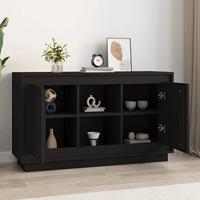 Dressoir 102x35x60 cm bewerkt hout zwart - thumbnail