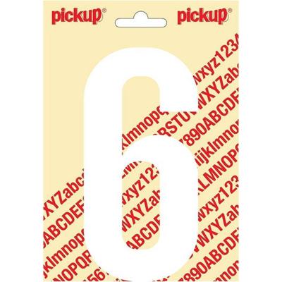 Plakcijfer Nobel Sticker getal 6 wit Pickup - Pickup